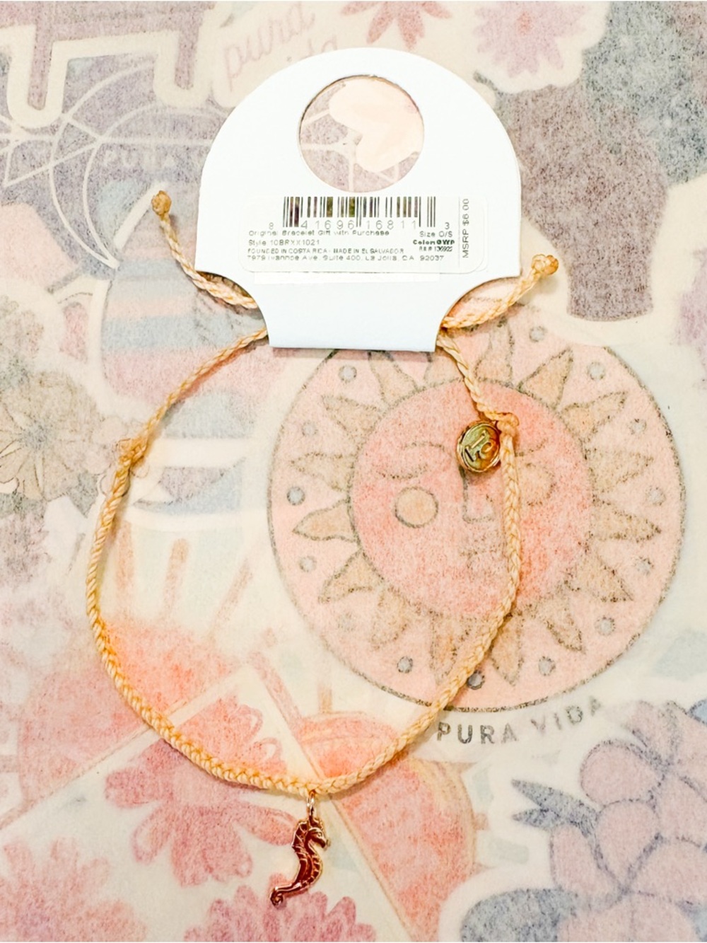 Pura Vida rose gold seahorse bitty braid